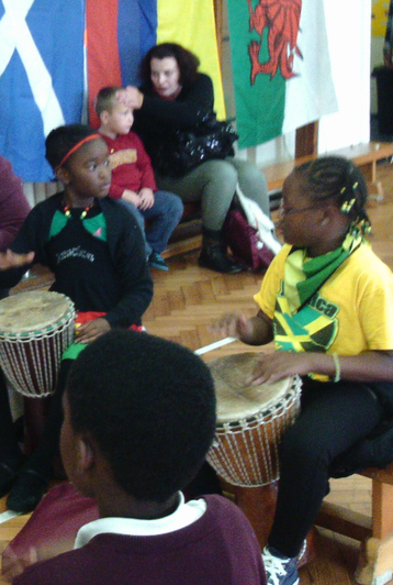 African drumming at the international cafe