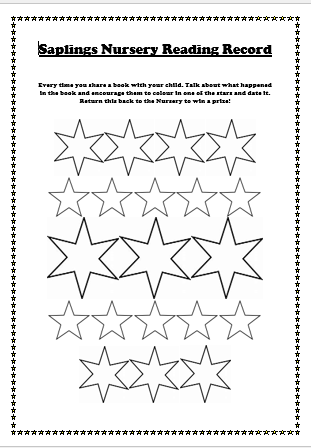 When you have read a book together, colour in one of the stars.