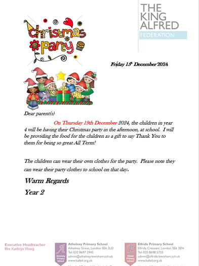 Here is our upcoming Christmas Party News!